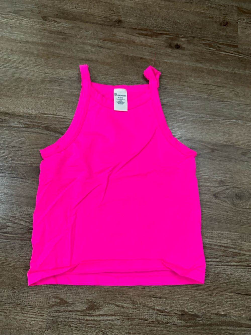 No Boundaries Neon Pink High Neck Tank Top